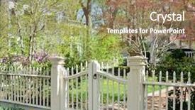  Presentation with spring - Beautiful slide set featuring tree house - white gate spring garden backdrop and a coral colored foreground