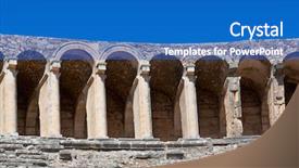  Presentation with amphitheater - Presentation theme enhanced with tree house civil - old amphitheater aspendos in antalya background and a  colored foreground