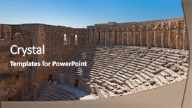  Presentation with amphitheater - Slide set consisting of tree house civil - old amphitheater aspendos in antalya background and a  colored foreground