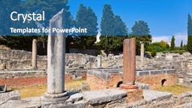  Presentation with archaeology - Beautiful PPT theme featuring tree house civil - old ruins in salona croatia backdrop and a  colored foreground