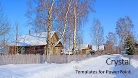  Presentation with russian - Cool new PPT layouts with tree house civil - russian village in winter backdrop and a  colored foreground