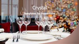  Presentation with christmas play - Presentation design enhanced with tree in background shallow focus background and a  colored foreground