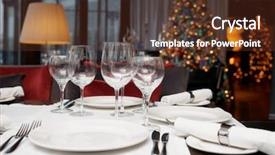  Presentation with christmas tree - Slide deck having notepad hand signing document background and a gray colored foreground