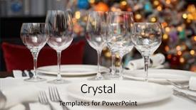  Presentation with christmas tree - Presentation theme with tree in background shallow focus background and a  colored foreground