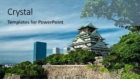  Presentation with osaka - Colorful slides enhanced with tree in foreground june 2016 backdrop and a  colored foreground