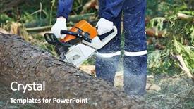  Presentation with chainsaw - Beautiful presentation theme featuring  backdrop and a  colored foreground