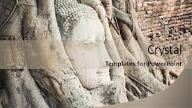  Presentation with fig tree - Audience pleasing slide set consisting of tree in wat mahathat ayutthaya backdrop and a mint green colored foreground