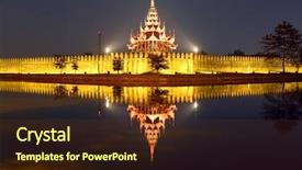  Presentation with fort - Cool new presentation theme with tree king - night view of fort backdrop and a tawny brown colored foreground