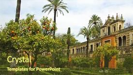  Presentation with spain - Slides having tree king - view of the garden background and a tawny brown colored foreground