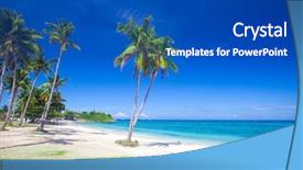  Presentation with coconut tree - Cool new slide set with tree langob beach malapascua island backdrop and a cobalt blue colored foreground