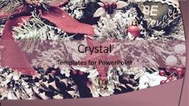  Presentation with christmas tree - PPT theme enhanced with tree leaves oranges and bable background and a  colored foreground