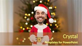  Presentation with cartoon character - Colorful slide deck enhanced with tree lights on background cartoon backdrop and a tawny brown colored foreground