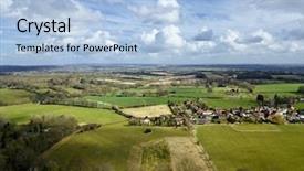  Presentation with rural - Theme having tree map - aerial photo over rural english background and a light blue colored foreground