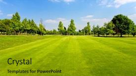  Presentation with golf course - Cool new presentation theme with tree measurement - beautiful golf course backdrop and a gold colored foreground