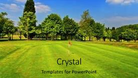  Presentation with course - PPT theme enhanced with tree measurement - beautiful golf course background and a gold colored foreground