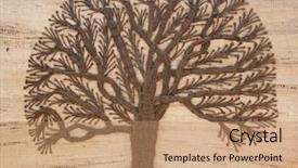  Presentation with tree of life growing - Theme having tree-of-life-sewn-onto background and a coral colored foreground