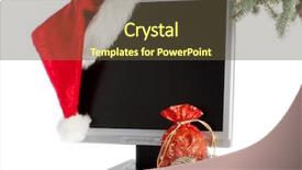  Presentation with fir tree - Beautiful presentation design featuring tree on a white background backdrop and a tawny brown colored foreground