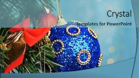  Presentation with christmas lights bulb decoration - PPT theme with tree on christmas lights background background and a light blue colored foreground