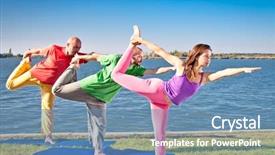  Presentation with yoga - Presentation enhanced with tree people practice yoga asana background and a  colored foreground