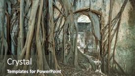  Presentation with volcanic eruption - Slide set featuring tree-roots-that-engulf background and a dark gray colored foreground