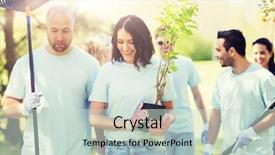  Presentation with charity - Theme with tree seedlings and rake walk background and a soft green colored foreground