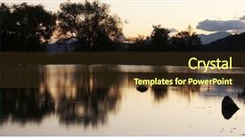  Presentation with tree silhouette - Cool new PPT theme with tree silhouette and mirror in lake backdrop and a tawny brown colored foreground
