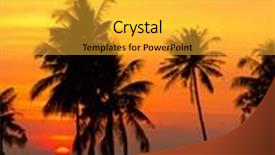  Presentation with skies - Colorful PPT theme enhanced with tree silhouettes burning skies backdrop and a yellow colored foreground