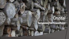  Presentation with flat peach tree - Presentation theme having tree stumps background background and a dark gray colored foreground