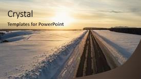  Presentation with landscape - Theme enhanced with tree sunrise birds - aerial view of a road background and a lemonade colored foreground