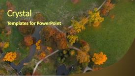  Presentation with autumn - PPT theme having tree sunrise birds - aerial view of beautiful autumn background and a tawny brown colored foreground