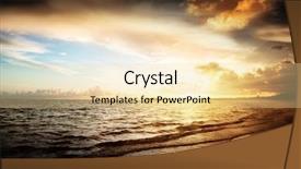  Presentation with atlantic - Presentation theme with tree sunset - sunrise and atlantic ocean background and a  colored foreground