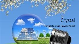  Presentation with solar tree - PPT layouts with tree tech - solar panels and wind turbines background and a light blue colored foreground