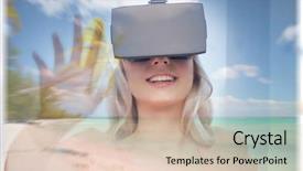  Presentation with augmented reality - Amazing theme having tree tech - technology augmented reality entertainment backdrop and a soft green colored foreground