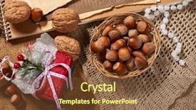  Presentation with fir tree - Audience pleasing PPT theme consisting of tree textile beads gifts old backdrop and a tawny brown colored foreground