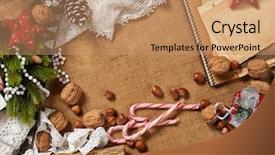  Presentation with empty old paper feather - Audience pleasing theme consisting of tree textile beads gifts old backdrop and a coral colored foreground