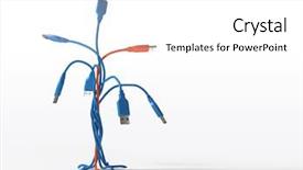  Presentation with tree - Amazing presentation theme having tree usb connectors isolated backdrop and a white colored foreground