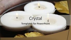  Presentation with white candles - Colorful PPT layouts enhanced with tree white candles floating with leaves on water in bowl backdrop and a soft green colored foreground