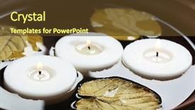  Presentation with white candles - Presentation design having tree white candles floating background and a tawny brown colored foreground