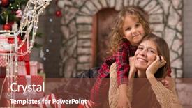  Presentation with luminous - Slide deck with tree with gifts and luminous background and a tawny brown colored foreground