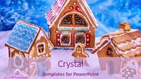  Presentation with food exhibition - PPT layouts having tree with ginger bread house background and a sky blue colored foreground