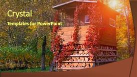  Presentation with garden - Cool new PPT theme with treehouse - house on tree in autumn backdrop and a  colored foreground