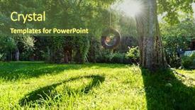  Presentation with home garden - Presentation theme with treehouse - house on tree in green background and a tawny brown colored foreground