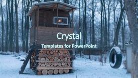  Presentation with garden - PPT theme having treehouse - house on tree in winter background and a ocean colored foreground