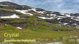  Presentation with snow day - Slide deck with treeless-mountains-are-covered background and a tawny brown colored foreground