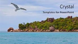  Presentation with tropical - Slides featuring water trees - tropical island la digue background and a  colored foreground