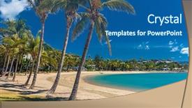  Presentation with palm beach - Cool new presentation theme with trees airlie beach whitsundays queensland backdrop and a ocean colored foreground