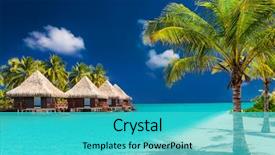  Presentation with amazing - Beautiful PPT theme featuring trees and amazing vibrant beach backdrop and a cyan colored foreground