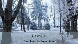  Presentation with urban - Slide set having trees-and-benches-in-urban background and a light blue colored foreground