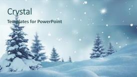  Presentation with blurred bokeh - Cool new presentation theme with trees and blurred bokeh winter backdrop and a sky blue colored foreground