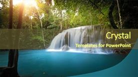  Presentation with tropical forest - Amazing slide set having tropical forest and waterfall backdrop and a tawny brown colored foreground